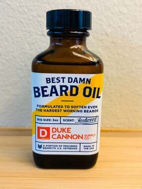 Duke Cannon Best Damn Beard Oil, Redwood Scent, 3oz